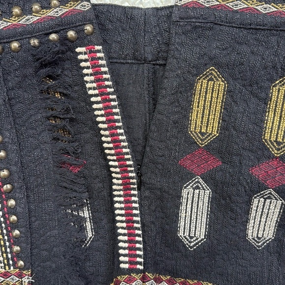 NWT Desigual Studded Embroidered 
Fringed Boho Festival Skort - Picture 11 of 16